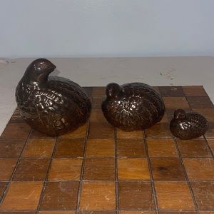 Ceramic Quail family 3 pieces